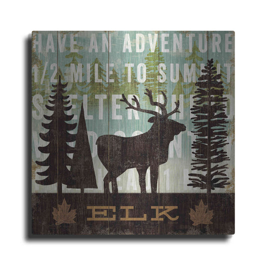 Luxe Metal Art 'Simple Living Elk' by Michael Mullan, Metal Wall Art