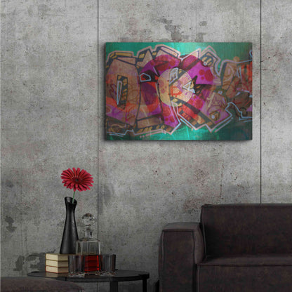 Luxe Metal Art 'I Love Bitcoin Graffiti 2' by Irena Orlov Metal Wall Art,36x24