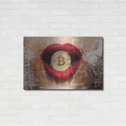 Luxe Metal Art 'I Love Bitcoin 4' by Irena Orlov Metal Wall Art,36x24