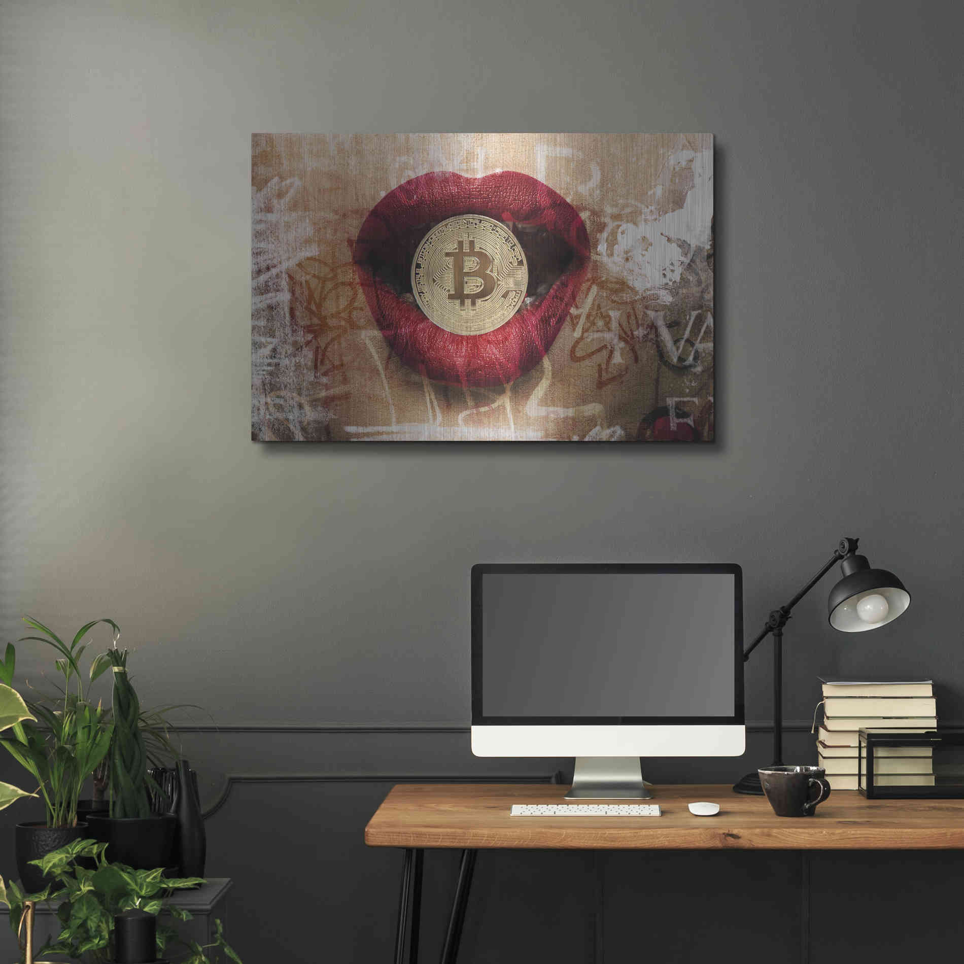 Luxe Metal Art 'I Love Bitcoin 4' by Irena Orlov Metal Wall Art,36x24