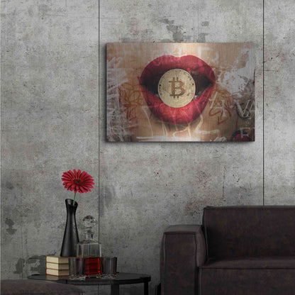 Luxe Metal Art 'I Love Bitcoin 4' by Irena Orlov Metal Wall Art,36x24