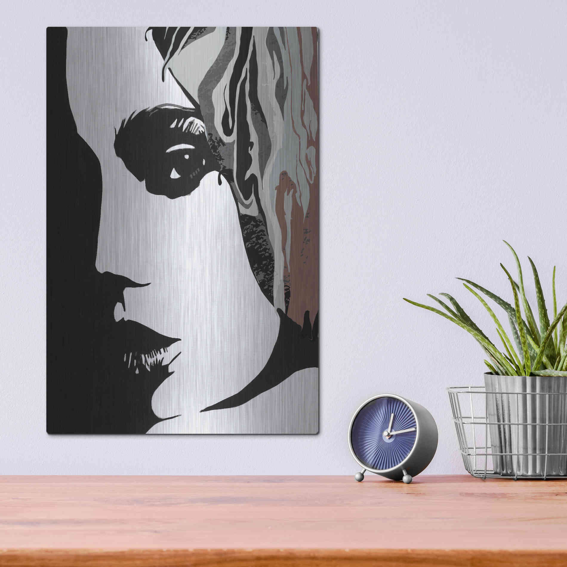 Luxe Metal Art 'Shadow Lady' by Karen Smith Metal Wall Art,12x16