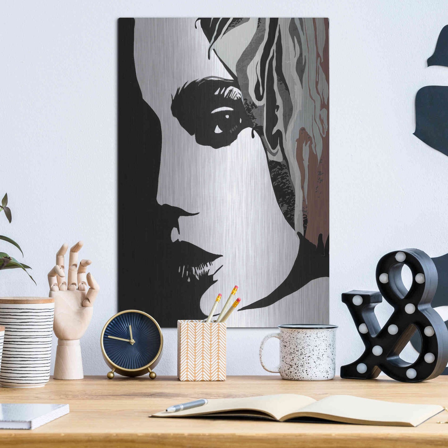 Luxe Metal Art 'Shadow Lady' by Karen Smith Metal Wall Art,12x16