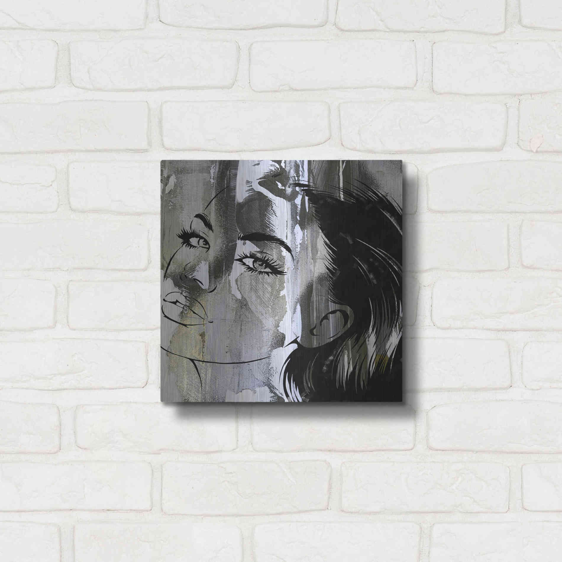Luxe Metal Art 'Face In The Wall 2' by Karen Smith Metal Wall Art,12x12
