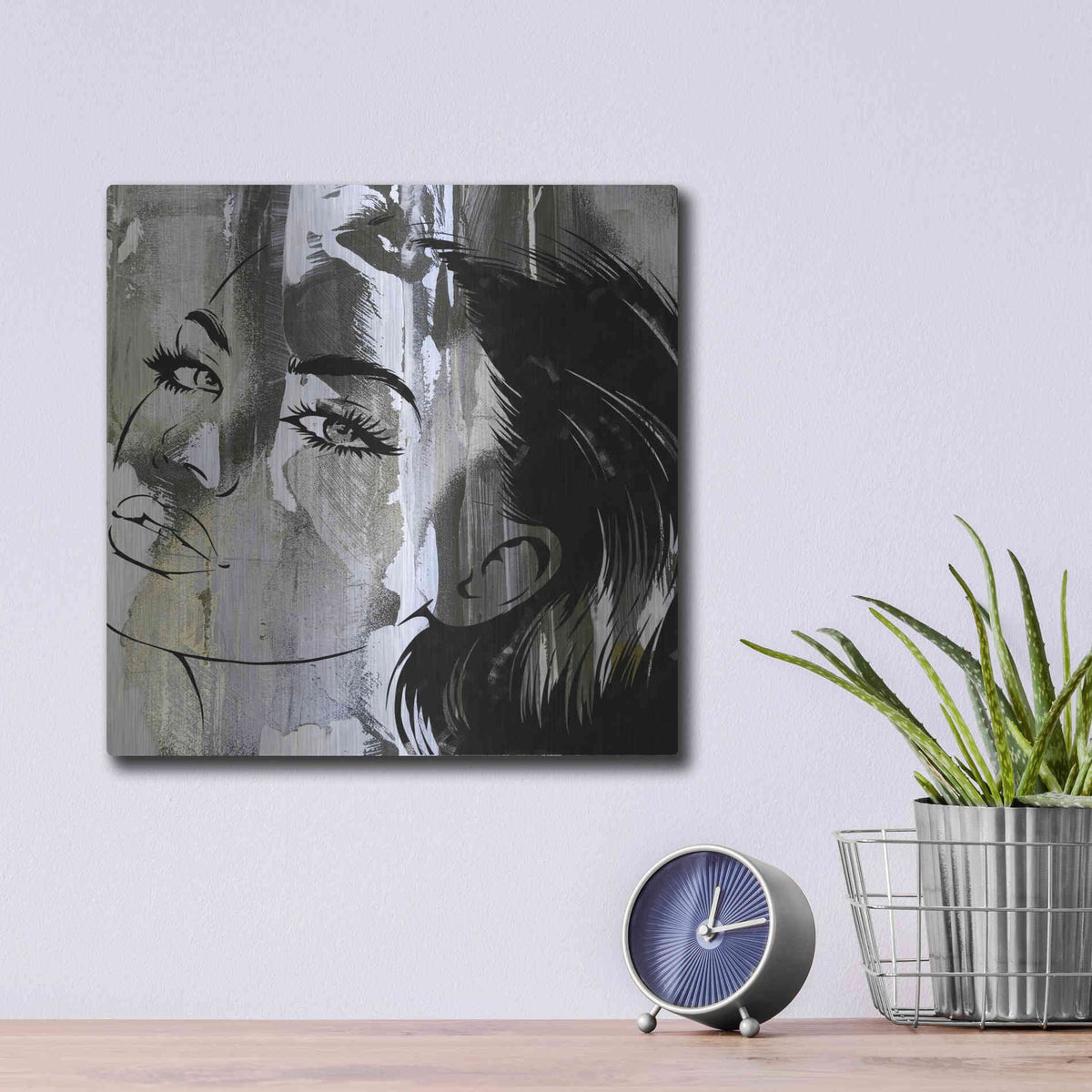 Luxe Metal Art 'Face In The Wall 2' by Karen Smith Metal Wall Art,12x12