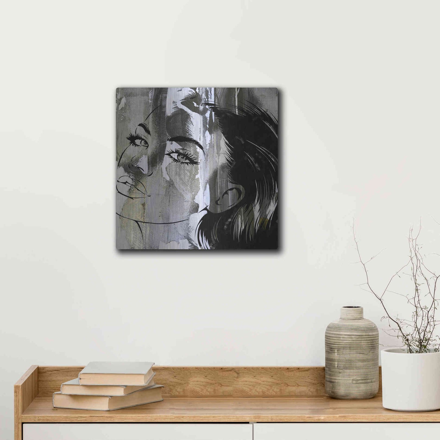 Luxe Metal Art 'Face In The Wall 2' by Karen Smith Metal Wall Art,12x12