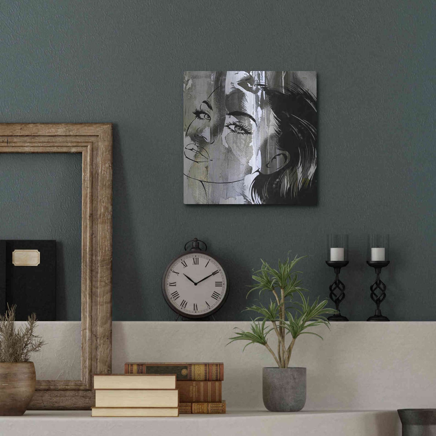 Luxe Metal Art 'Face In The Wall 2' by Karen Smith Metal Wall Art,12x12