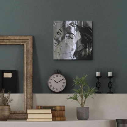 Luxe Metal Art 'Face In The Wall 2' by Karen Smith Metal Wall Art,12x12