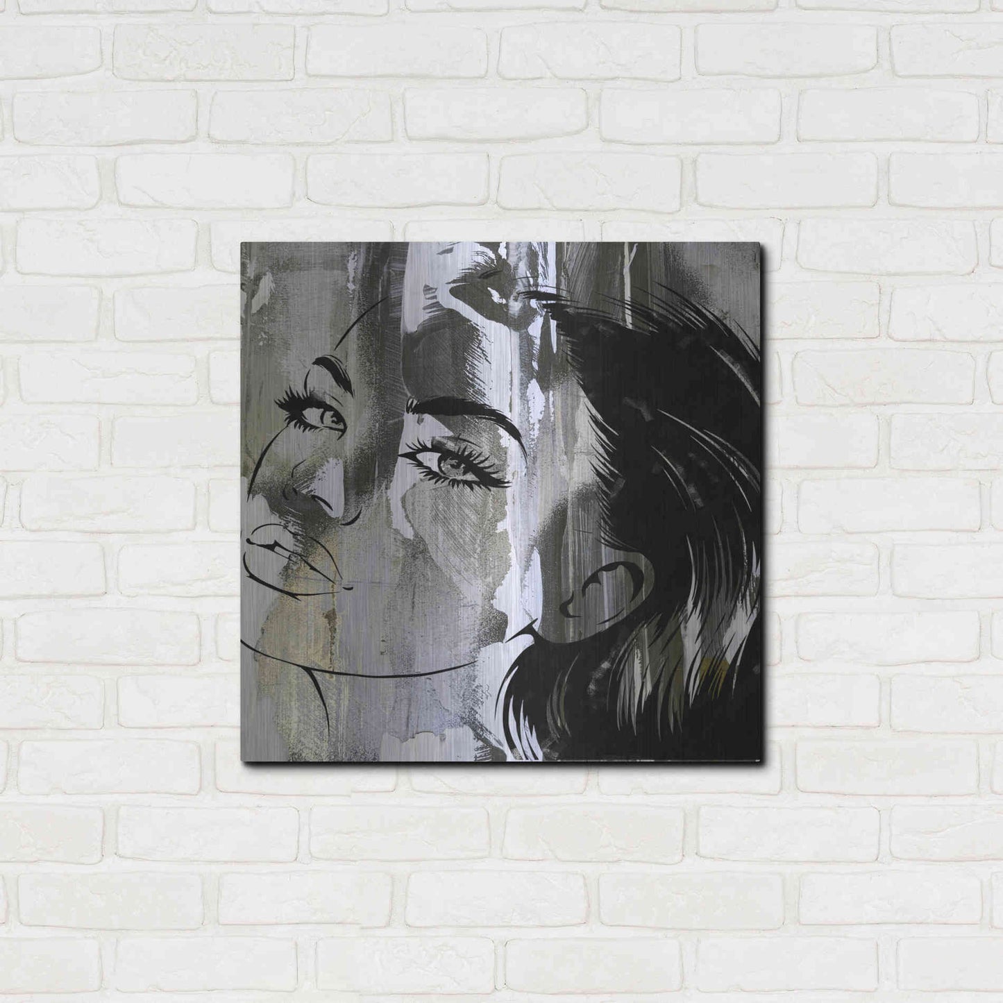 Luxe Metal Art 'Face In The Wall 2' by Karen Smith Metal Wall Art,24x24