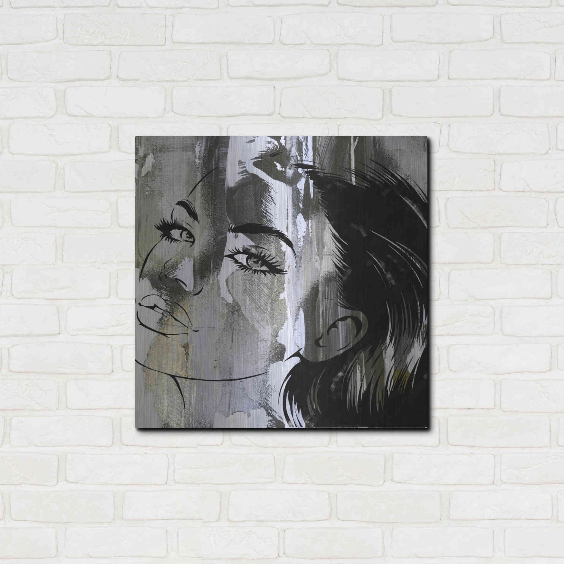 Luxe Metal Art 'Face In The Wall 2' by Karen Smith Metal Wall Art,24x24