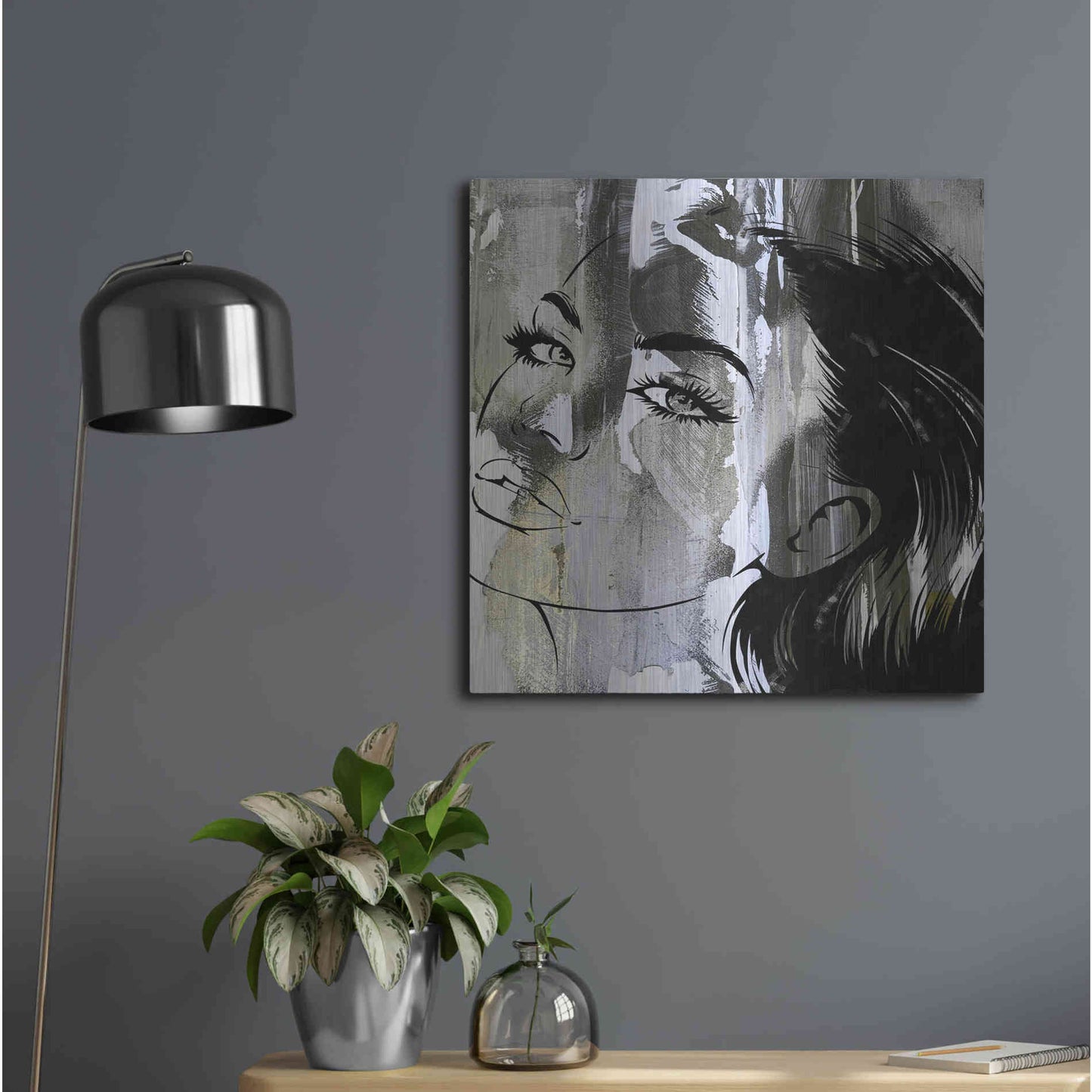 Luxe Metal Art 'Face In The Wall 2' by Karen Smith Metal Wall Art,24x24