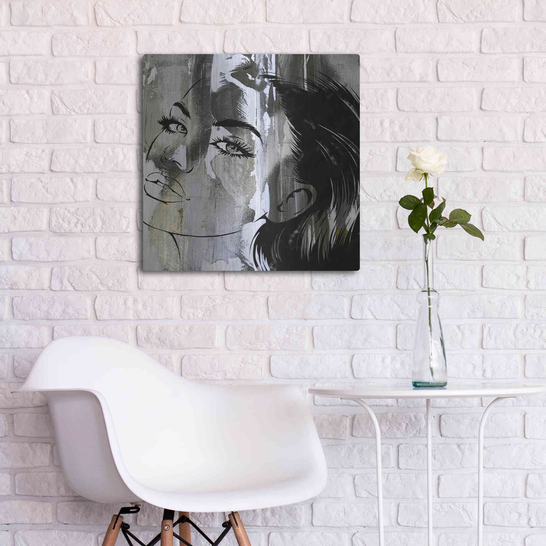 Luxe Metal Art 'Face In The Wall 2' by Karen Smith Metal Wall Art,24x24