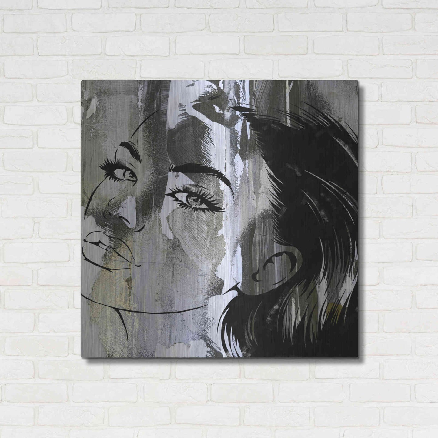 Luxe Metal Art 'Face In The Wall 2' by Karen Smith Metal Wall Art,36x36