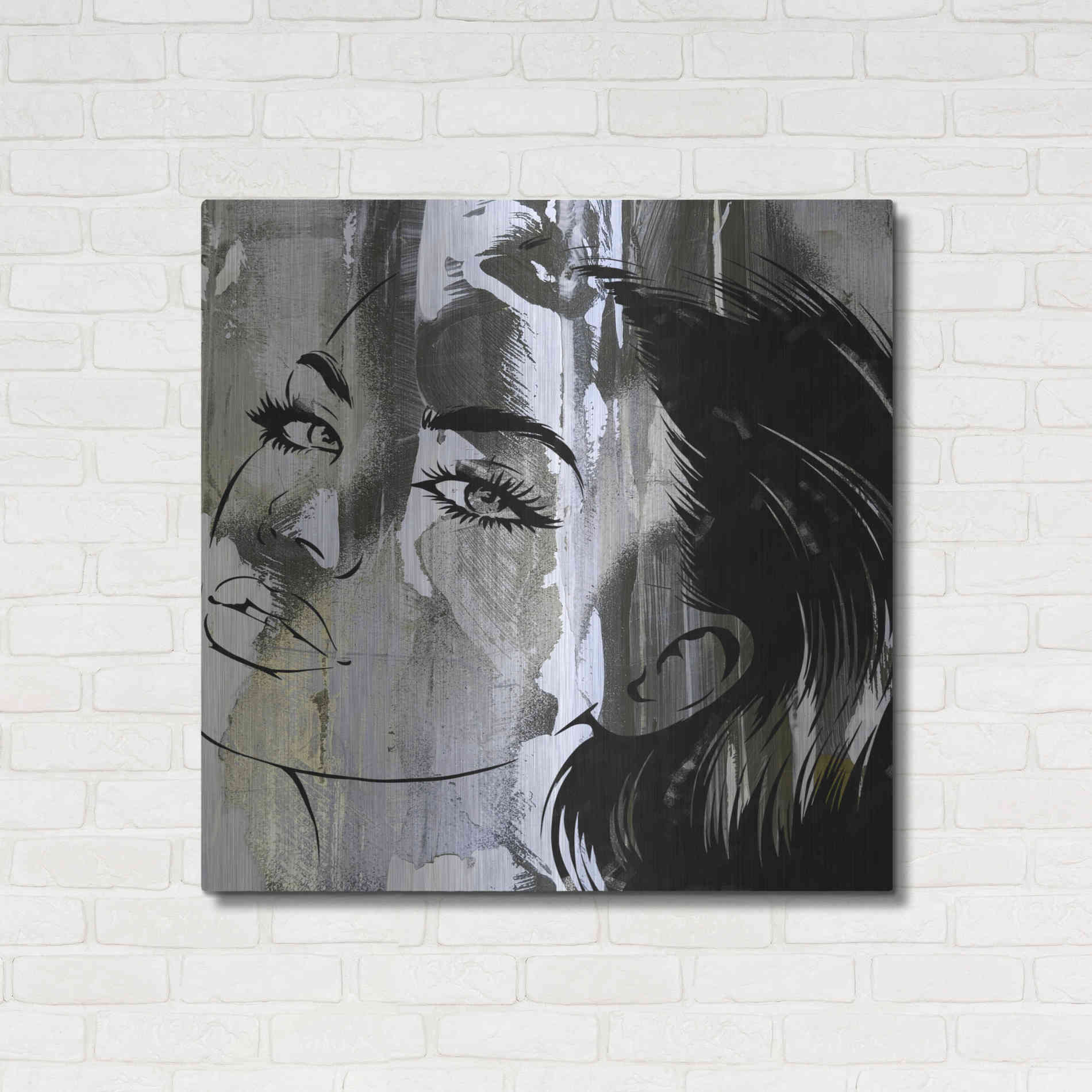 Luxe Metal Art 'Face In The Wall 2' by Karen Smith Metal Wall Art,36x36