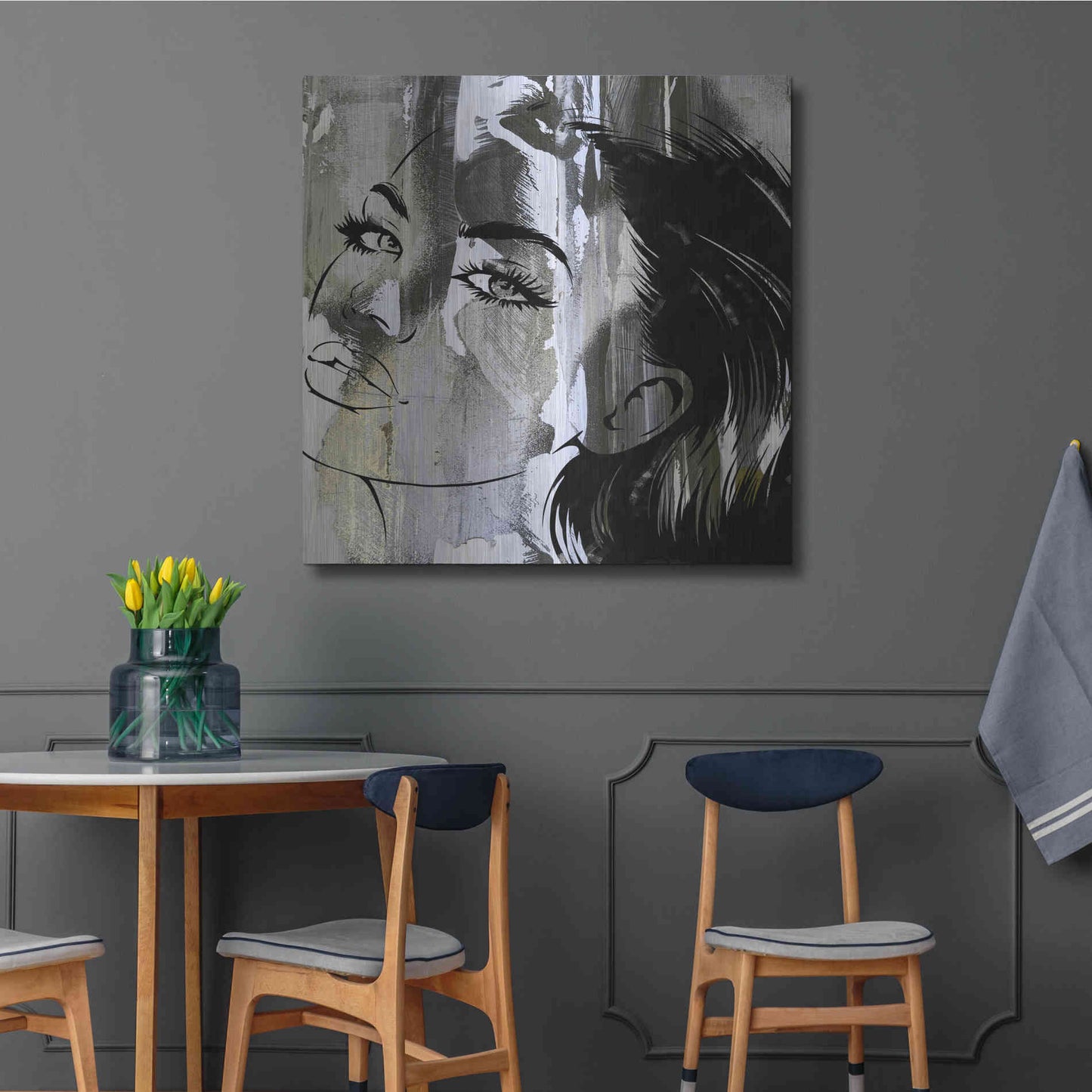 Luxe Metal Art 'Face In The Wall 2' by Karen Smith Metal Wall Art,36x36