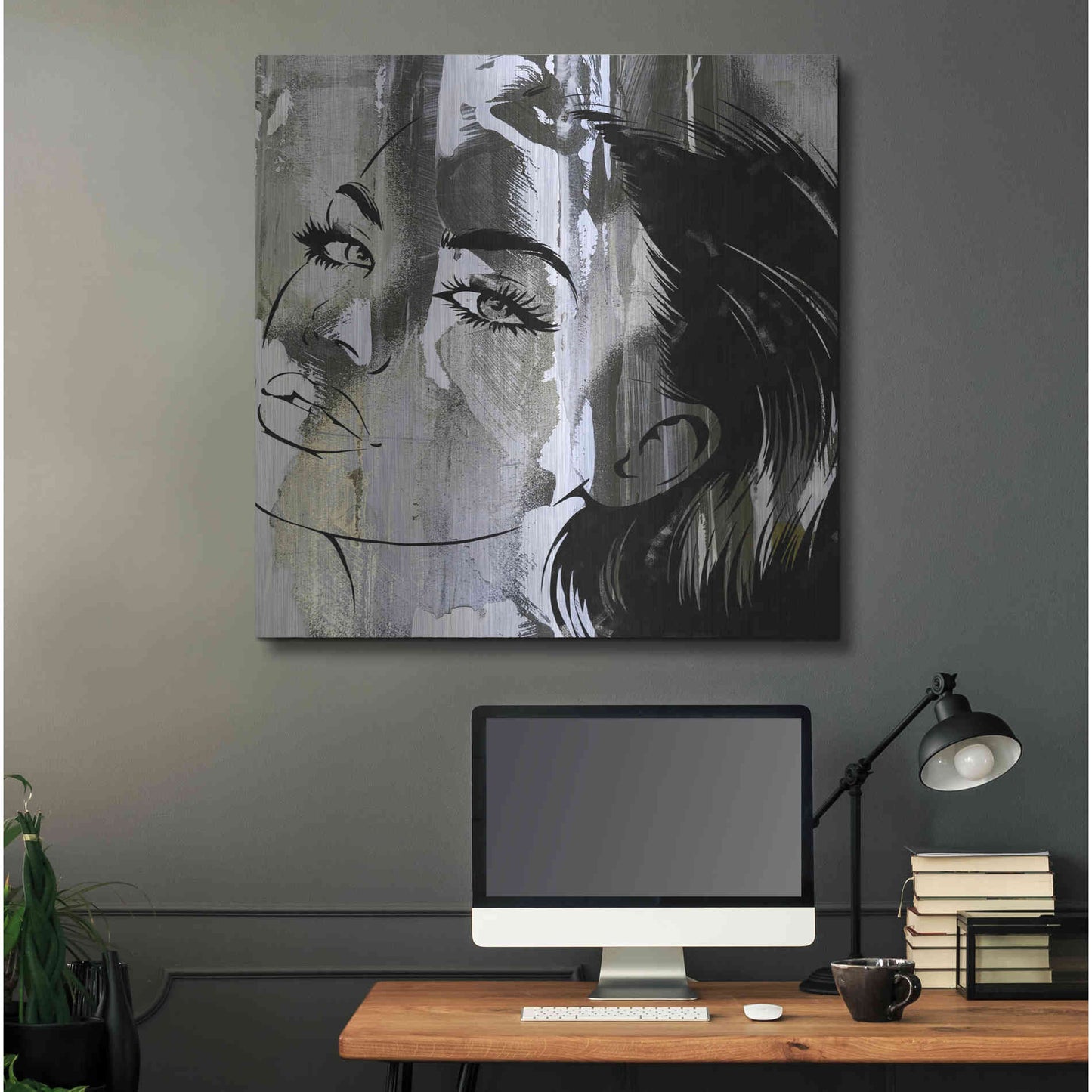 Luxe Metal Art 'Face In The Wall 2' by Karen Smith Metal Wall Art,36x36