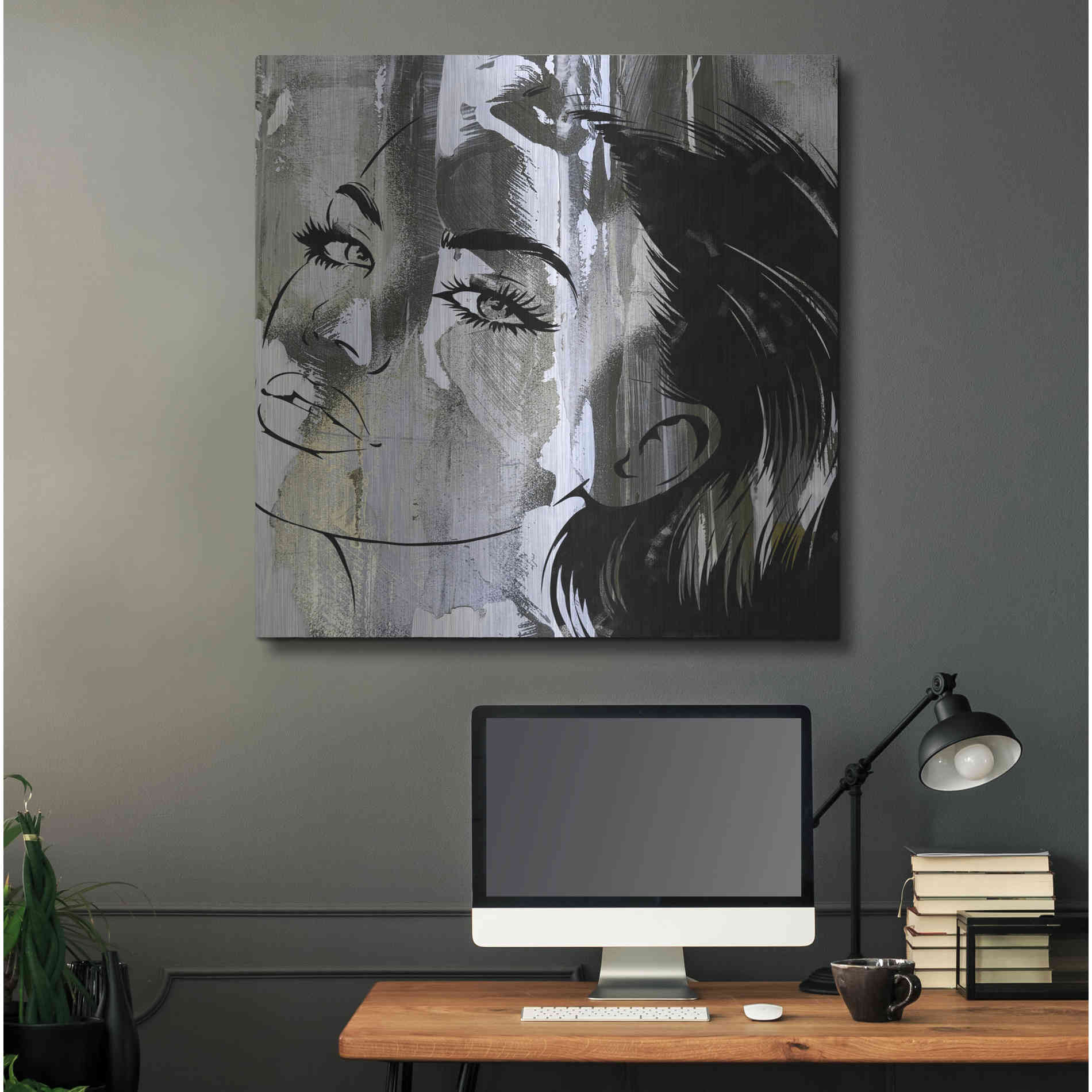 Luxe Metal Art 'Face In The Wall 2' by Karen Smith Metal Wall Art,36x36