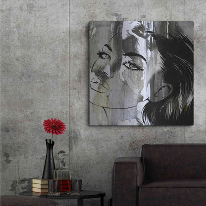 Luxe Metal Art 'Face In The Wall 2' by Karen Smith Metal Wall Art,36x36