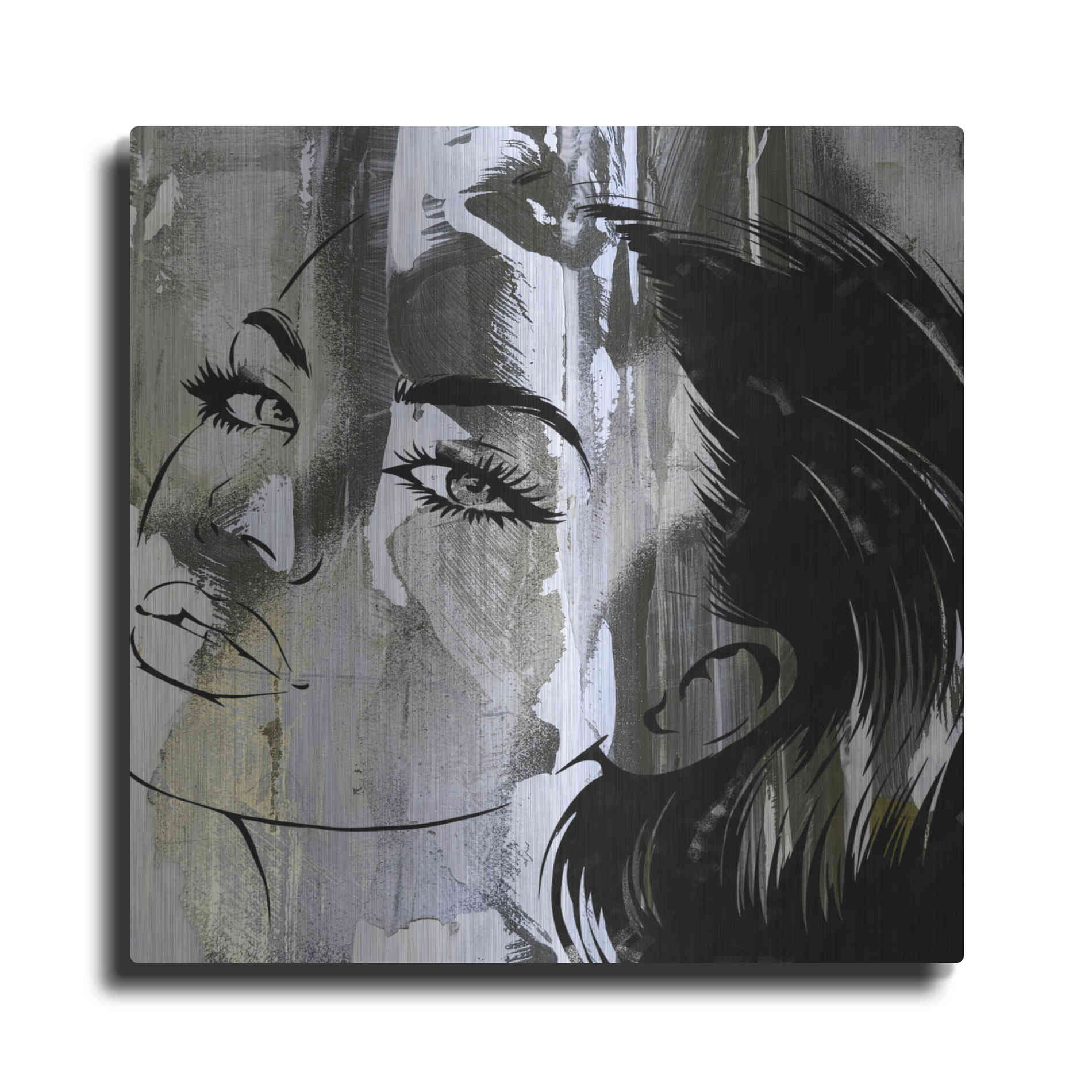 Luxe Metal Art 'Face In The Wall 2' by Karen Smith Metal Wall Art