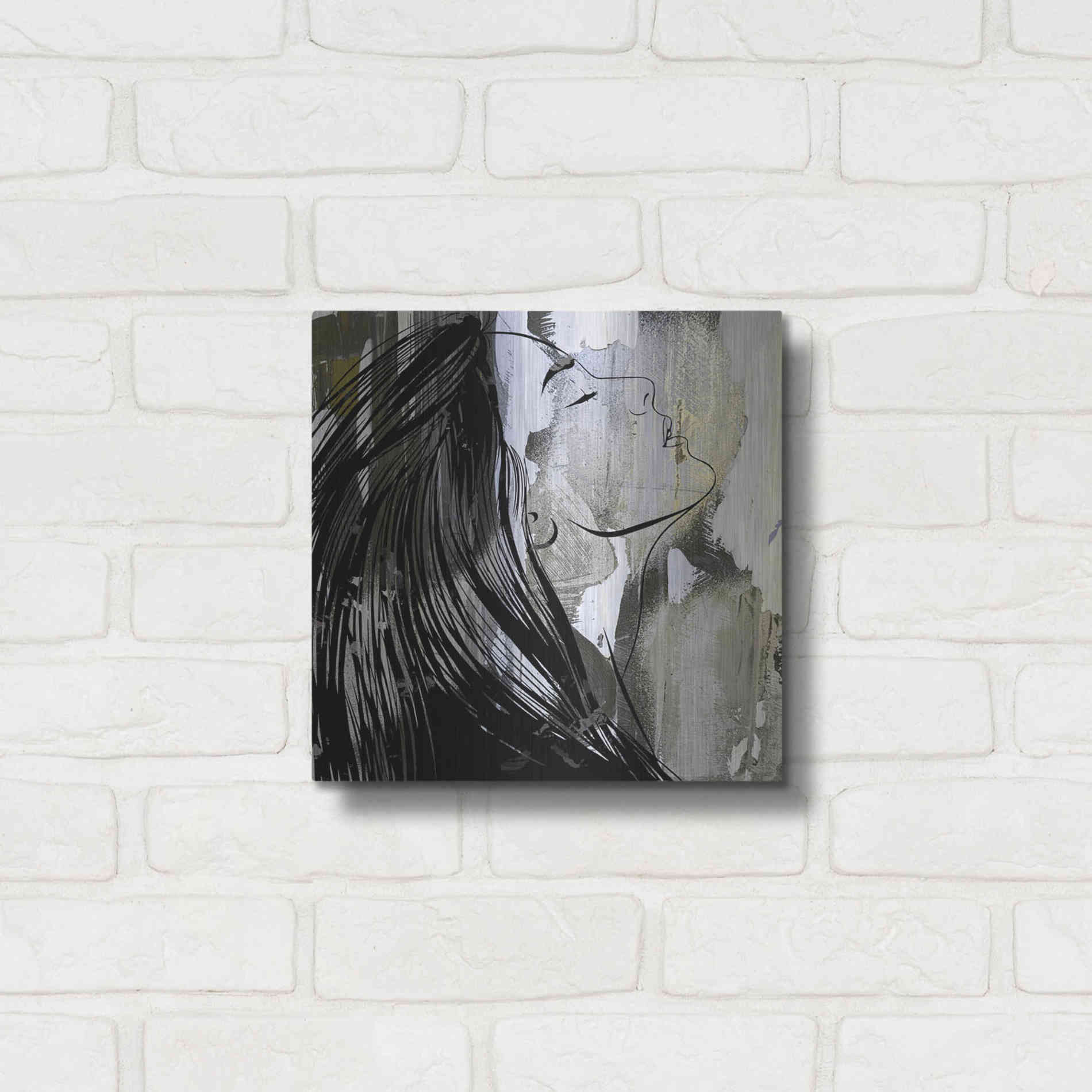Luxe Metal Art 'Face In The Wall 1' by Karen Smith Metal Wall Art,12x12