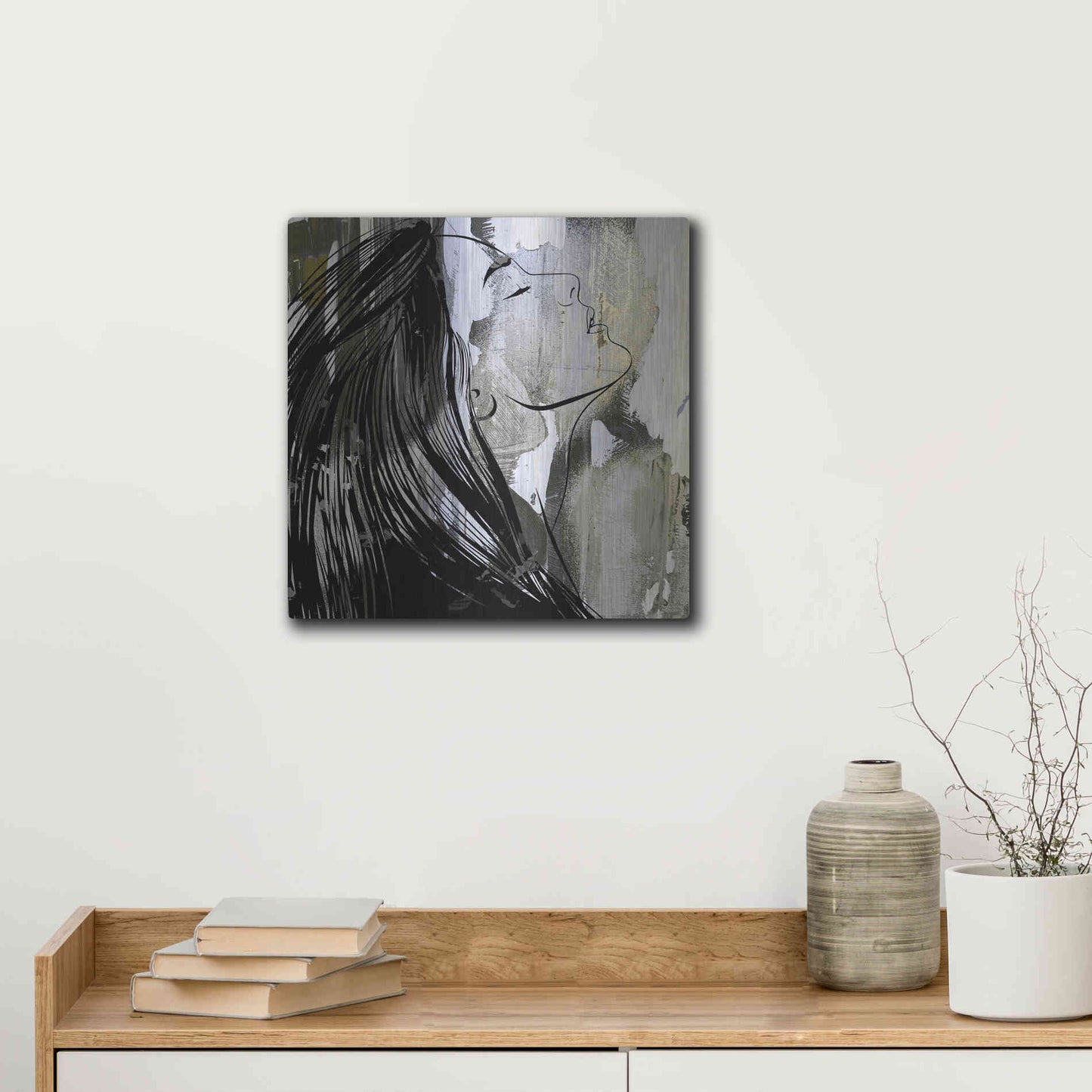 Luxe Metal Art 'Face In The Wall 1' by Karen Smith Metal Wall Art,12x12