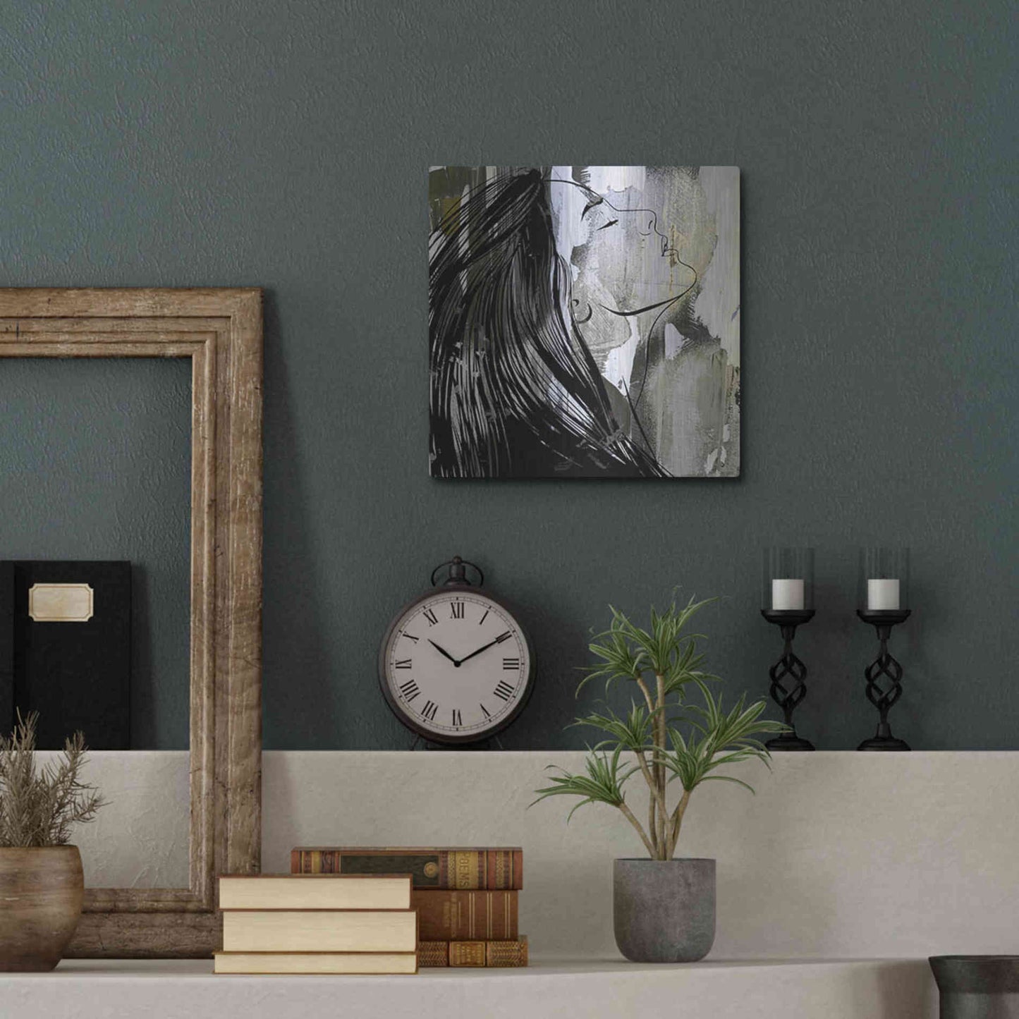 Luxe Metal Art 'Face In The Wall 1' by Karen Smith Metal Wall Art,12x12