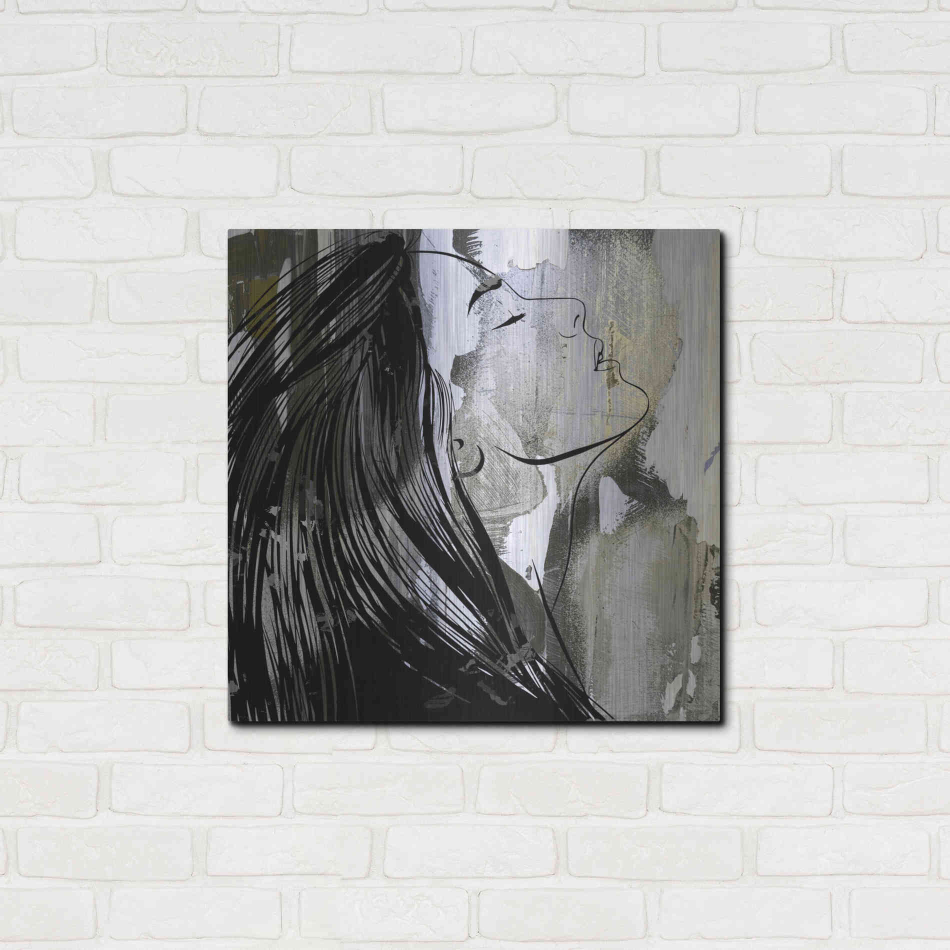 Luxe Metal Art 'Face In The Wall 1' by Karen Smith Metal Wall Art,24x24