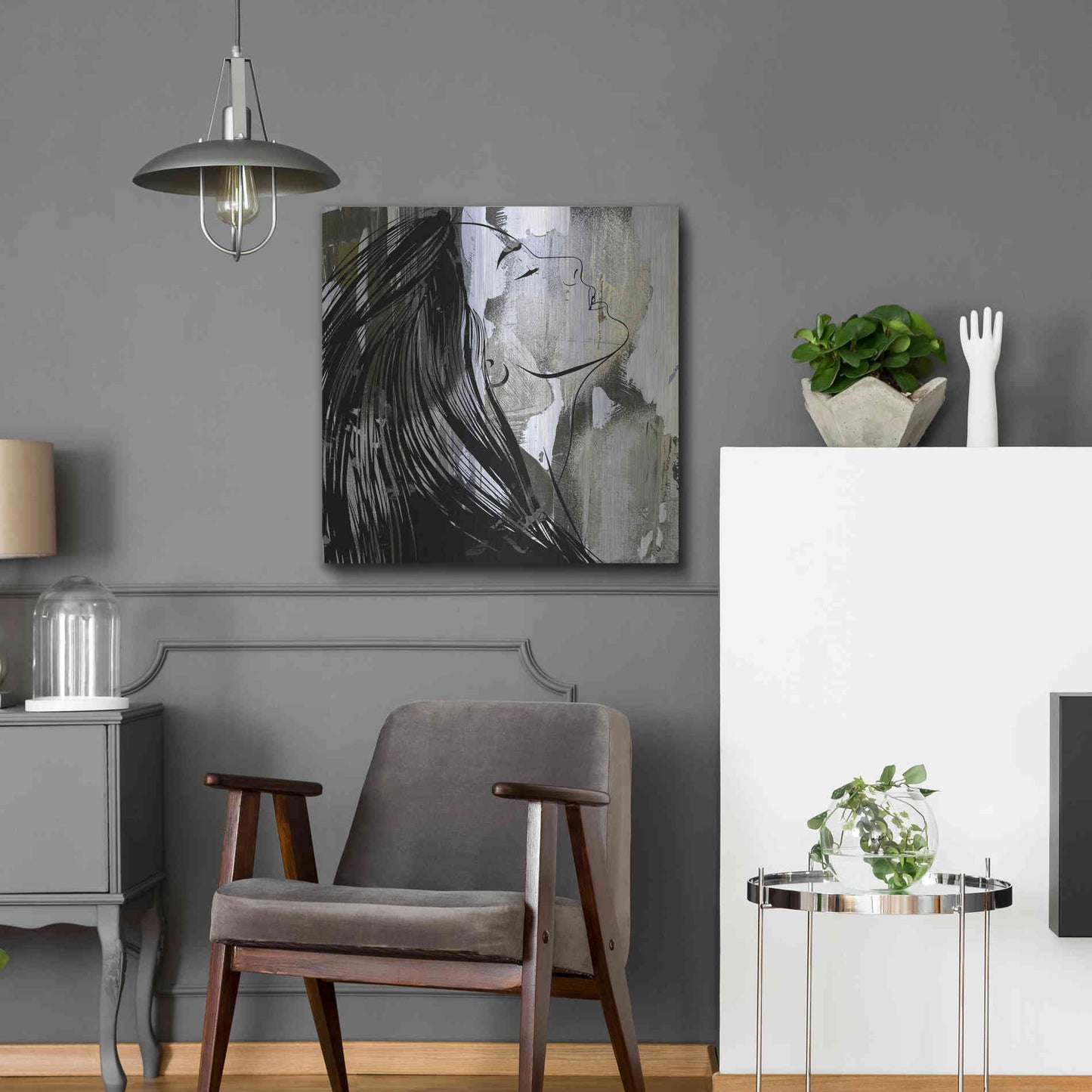 Luxe Metal Art 'Face In The Wall 1' by Karen Smith Metal Wall Art,24x24