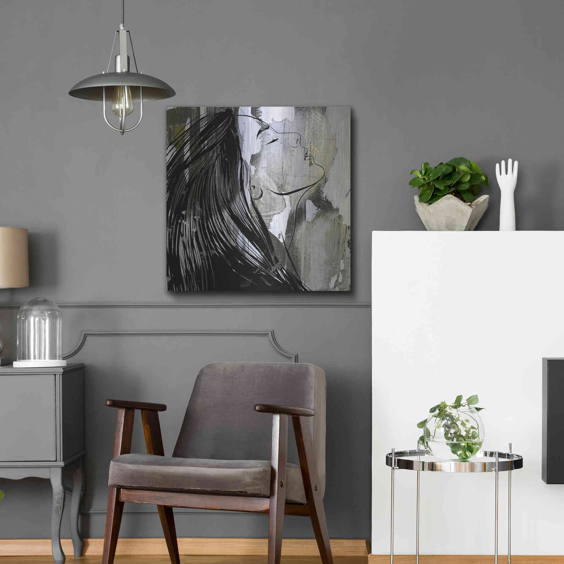 Luxe Metal Art 'Face In The Wall 1' by Karen Smith Metal Wall Art,24x24