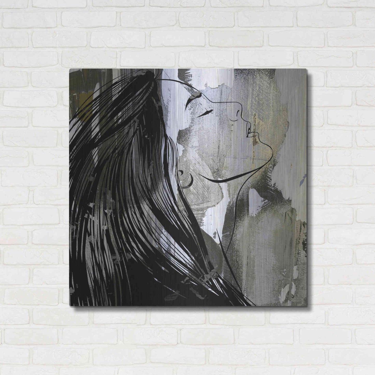 Luxe Metal Art 'Face In The Wall 1' by Karen Smith Metal Wall Art,36x36