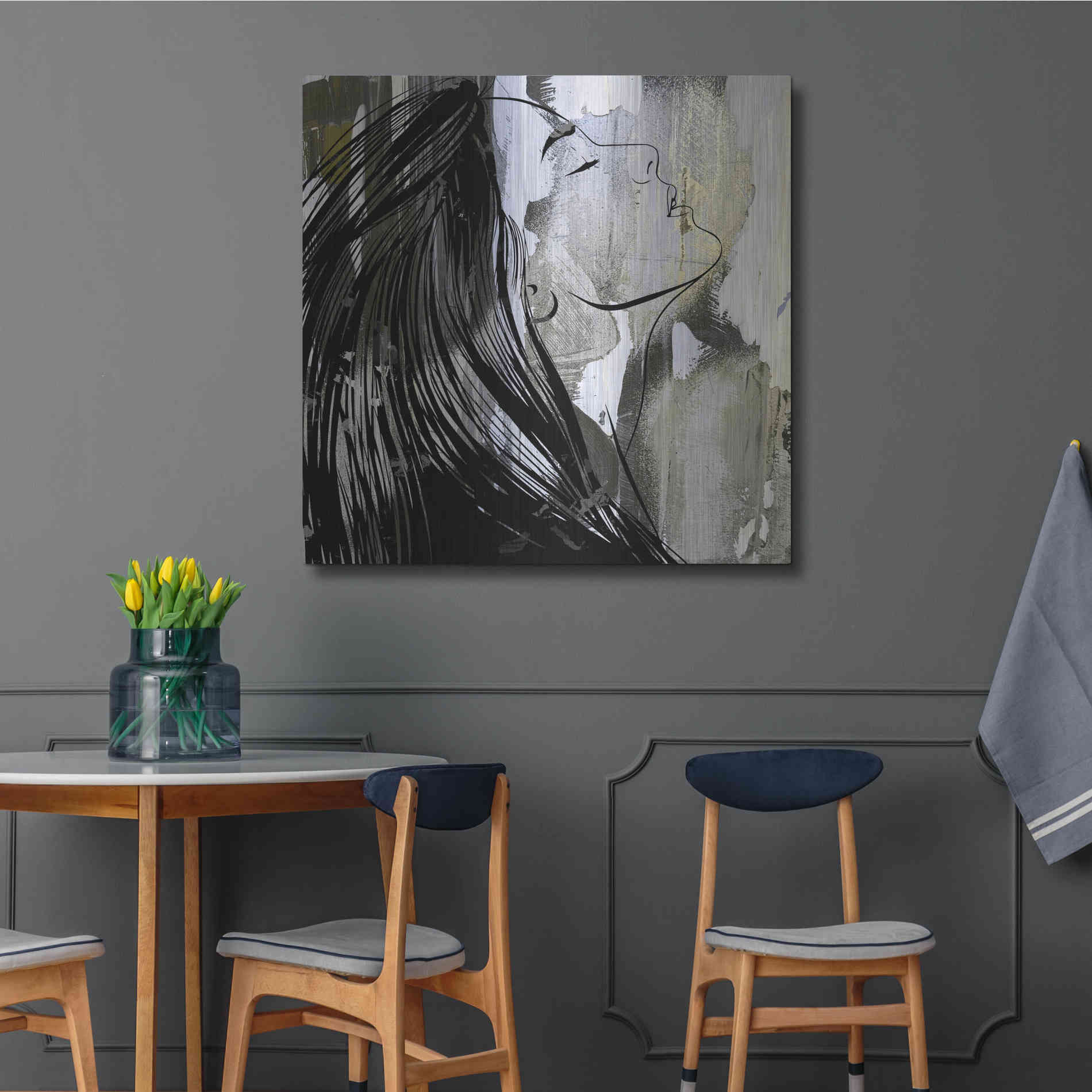 Luxe Metal Art 'Face In The Wall 1' by Karen Smith Metal Wall Art,36x36