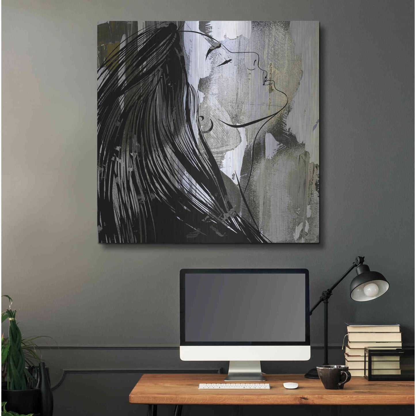 Luxe Metal Art 'Face In The Wall 1' by Karen Smith Metal Wall Art,36x36