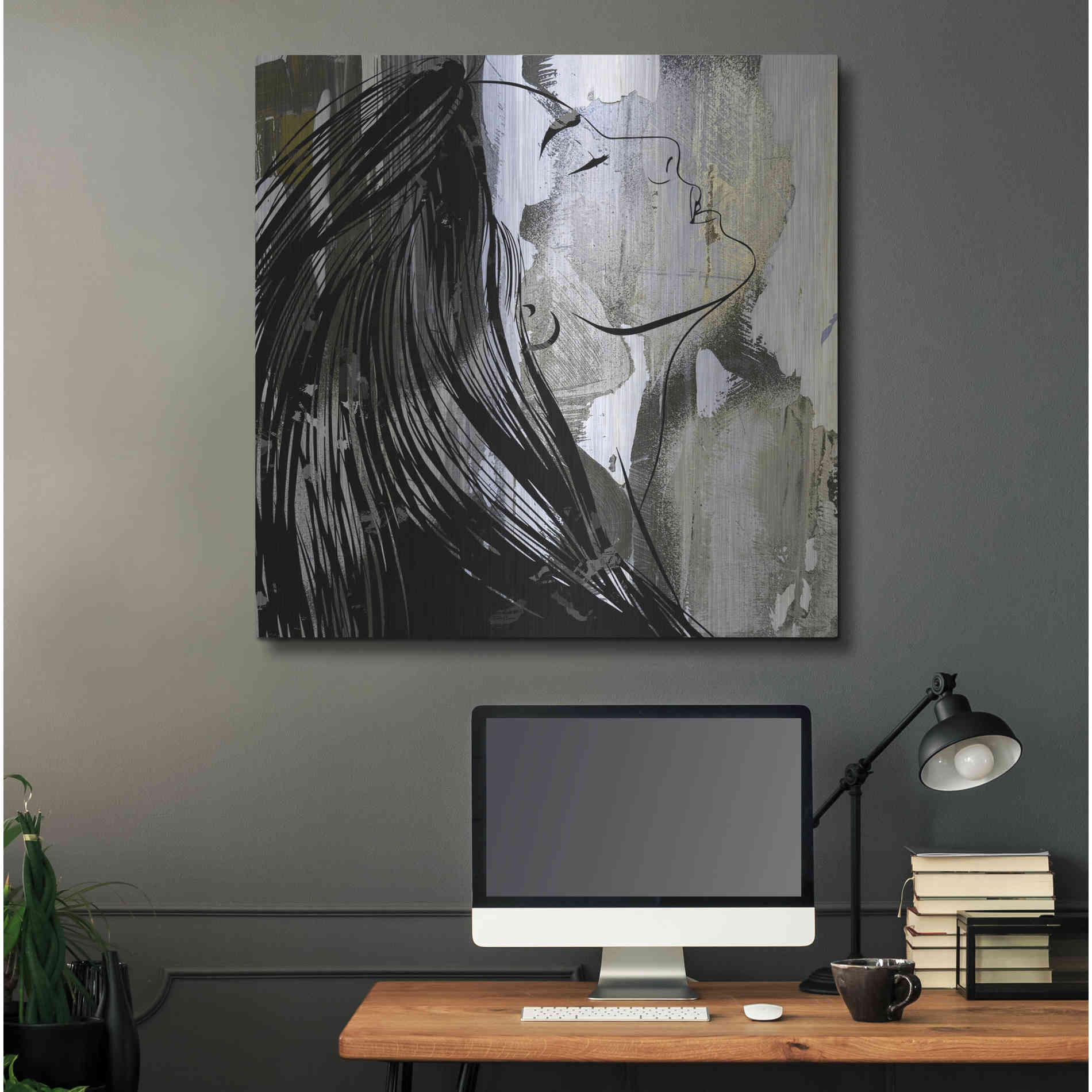 Luxe Metal Art 'Face In The Wall 1' by Karen Smith Metal Wall Art,36x36