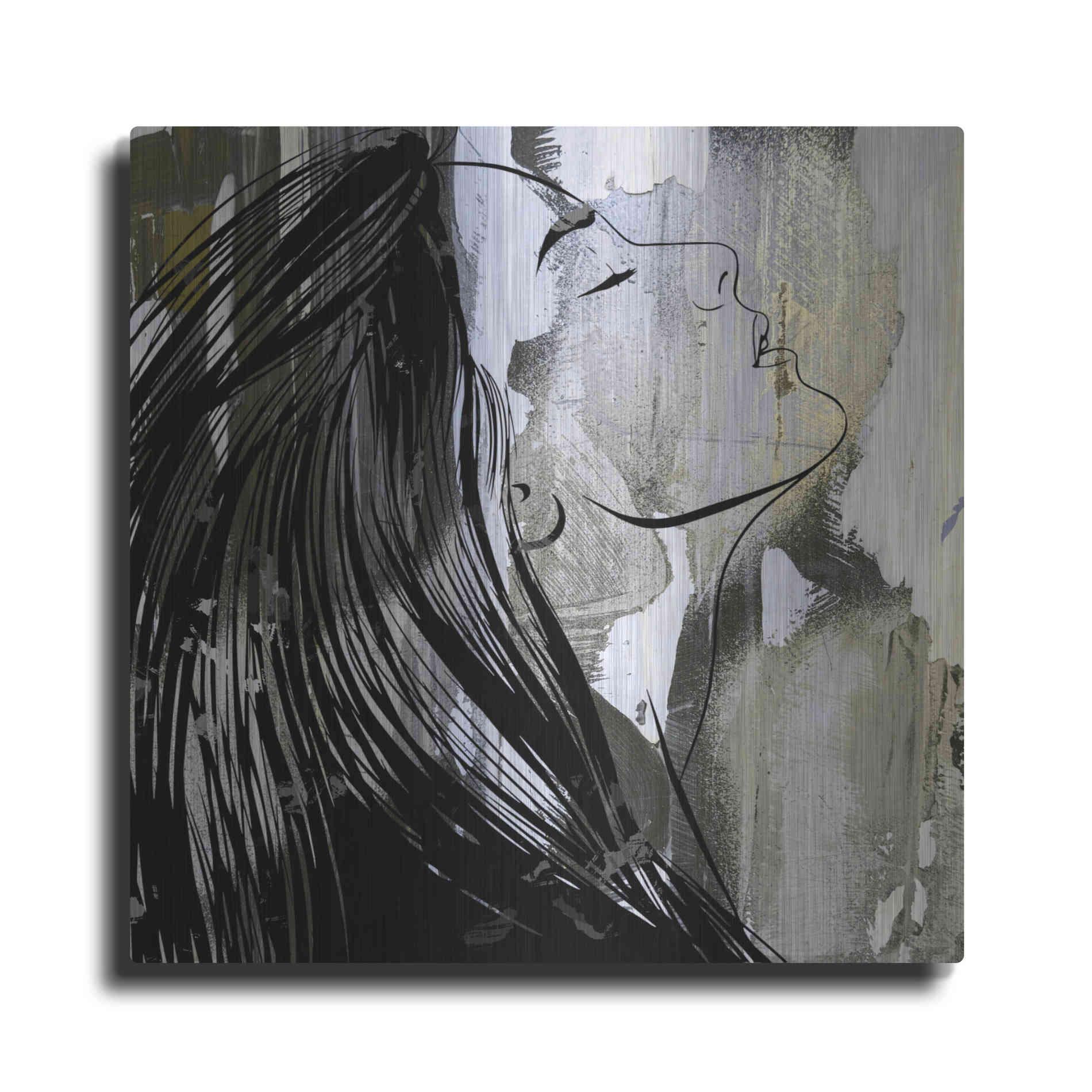 Luxe Metal Art 'Face In The Wall 1' by Karen Smith Metal Wall Art