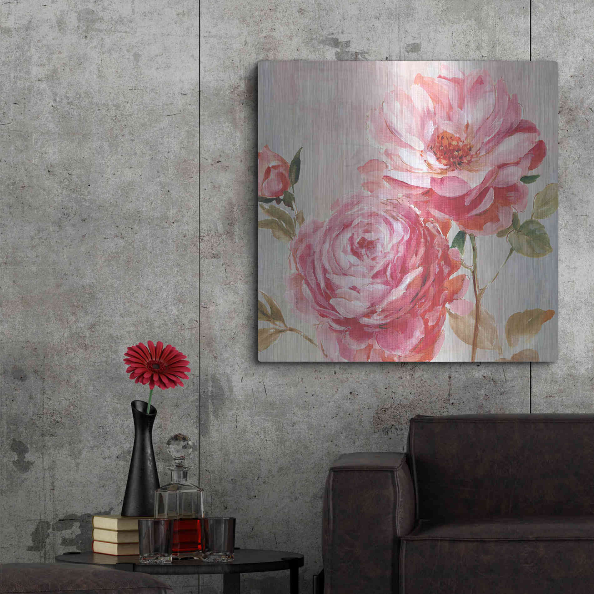 Luxe Metal Art 'Petal Paint 2' by Karen Smith Metal Wall Art,36x36