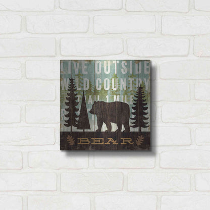 Luxe Metal Art 'Simple Living Bear' by Michael Mullan, Metal Wall Art,12x12