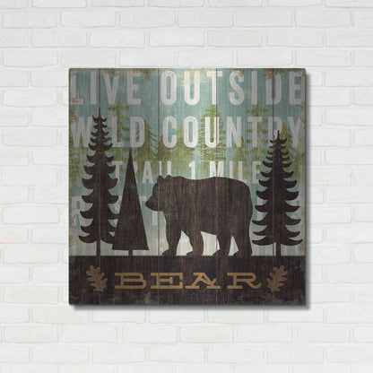Luxe Metal Art 'Simple Living Bear' by Michael Mullan, Metal Wall Art,36x36