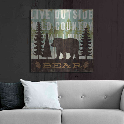 Luxe Metal Art 'Simple Living Bear' by Michael Mullan, Metal Wall Art,36x36