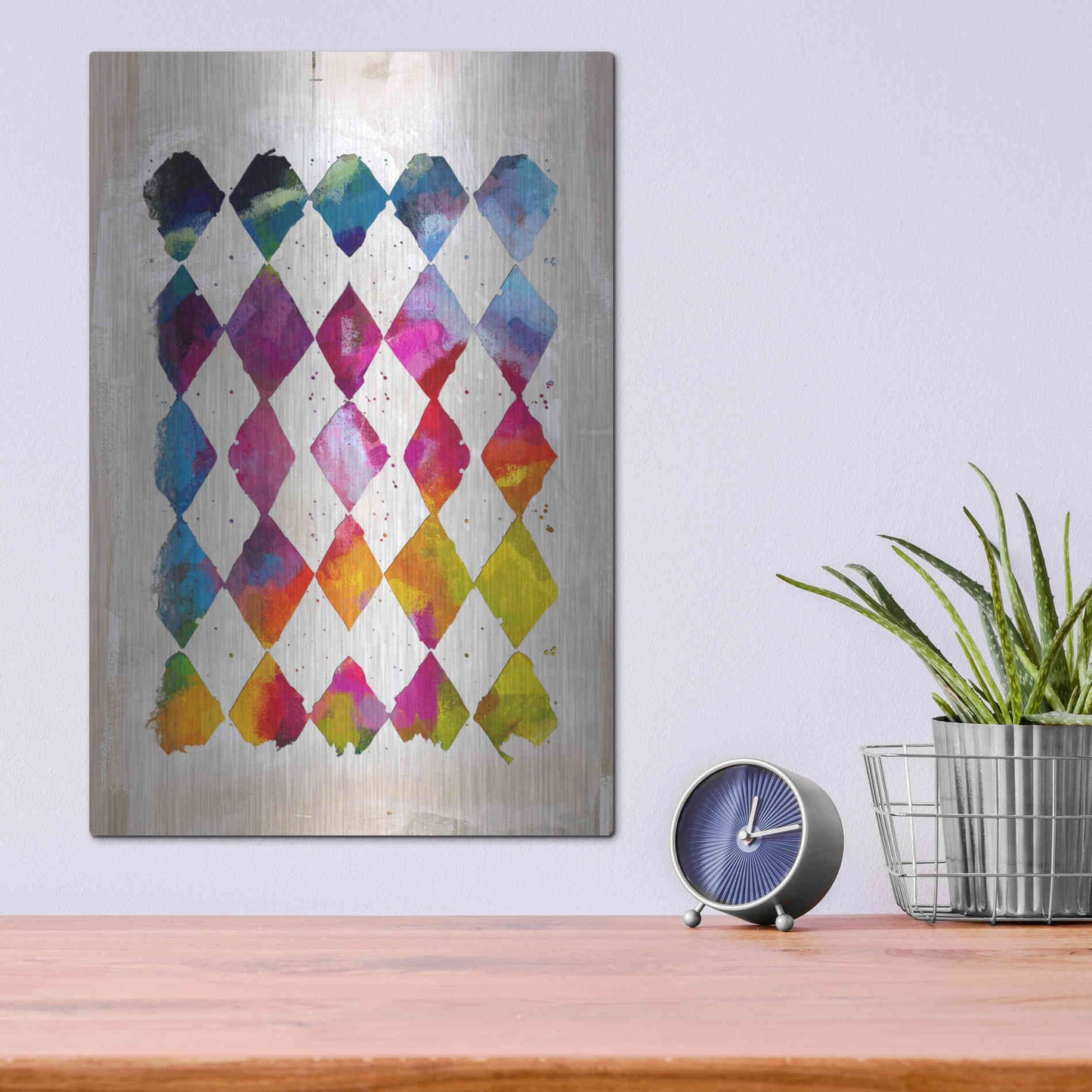 Luxe Metal Art 'Diamond Palette 2' by Karen Smith Metal Wall Art,12x16