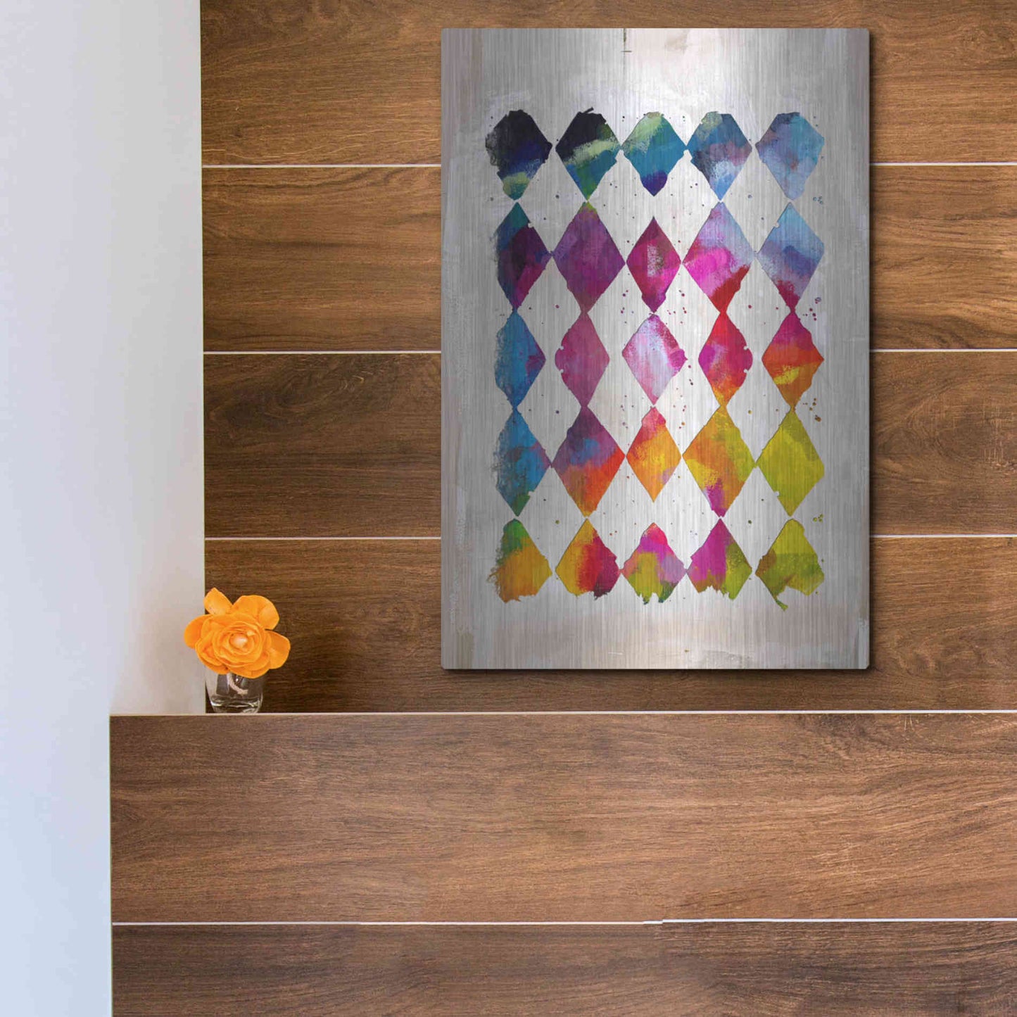 Luxe Metal Art 'Diamond Palette 2' by Karen Smith Metal Wall Art,12x16