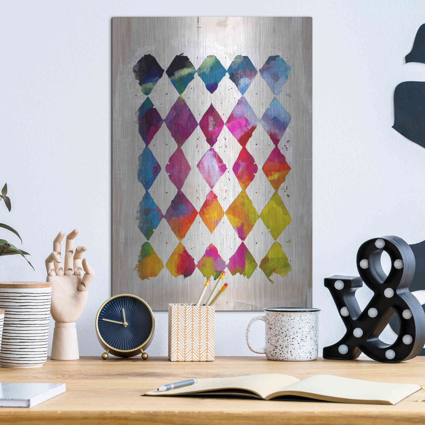 Luxe Metal Art 'Diamond Palette 2' by Karen Smith Metal Wall Art,12x16