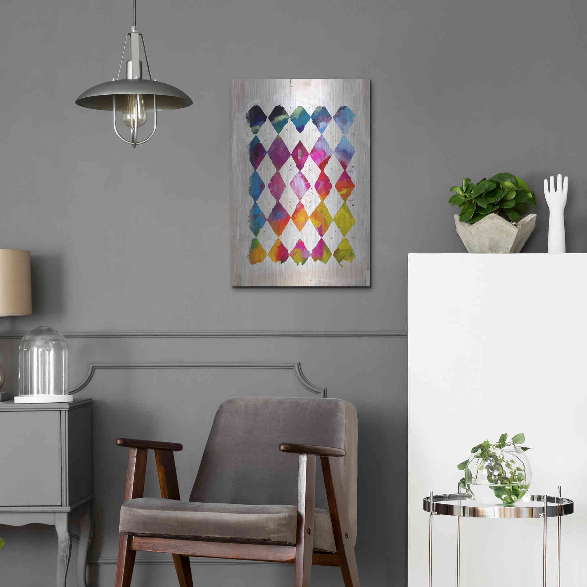 Luxe Metal Art 'Diamond Palette 2' by Karen Smith Metal Wall Art,16x24