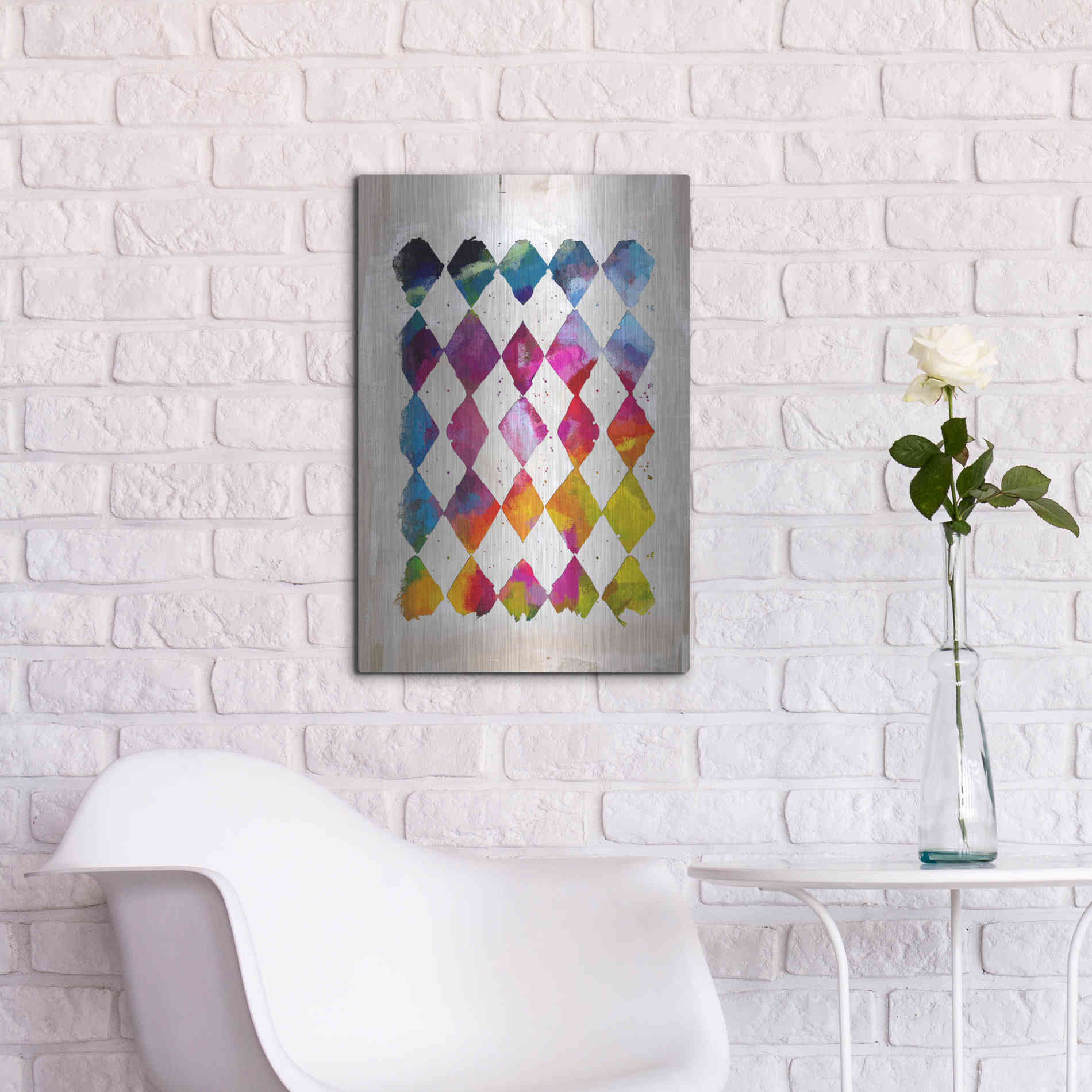 Luxe Metal Art 'Diamond Palette 2' by Karen Smith Metal Wall Art,16x24