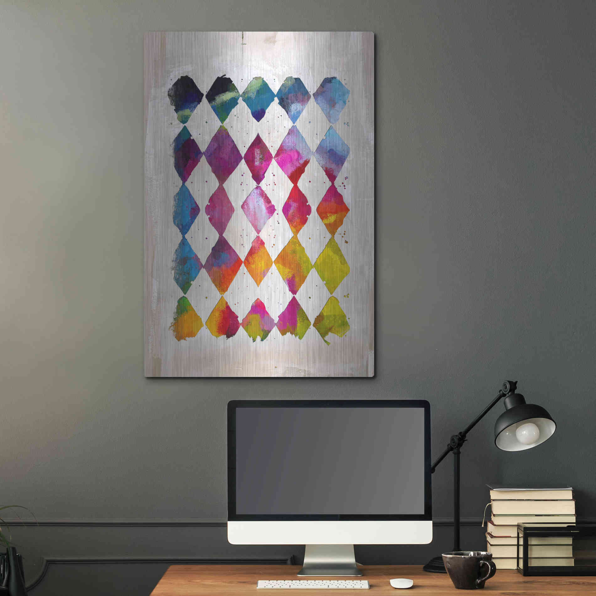 Luxe Metal Art 'Diamond Palette 2' by Karen Smith Metal Wall Art,24x36