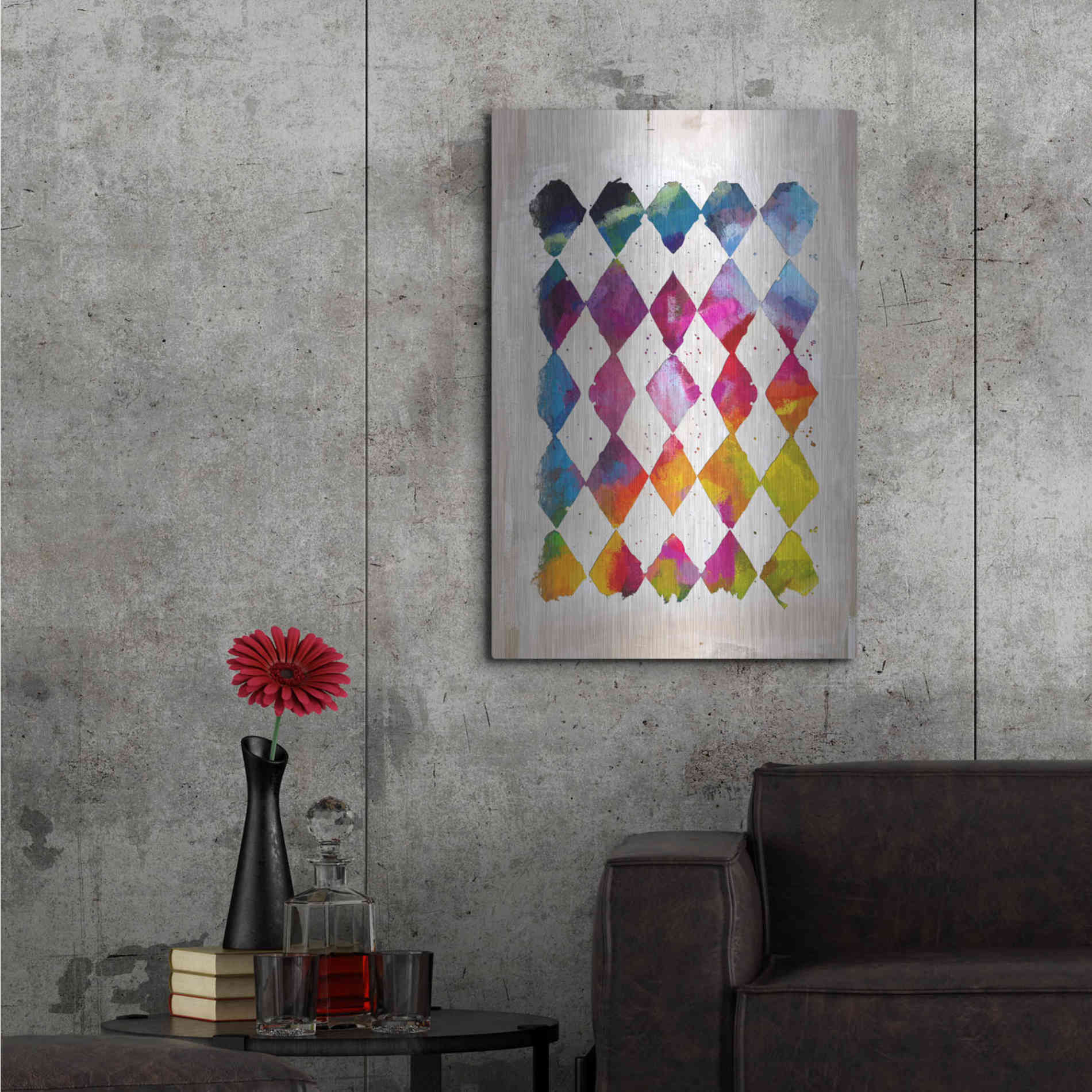 Luxe Metal Art 'Diamond Palette 2' by Karen Smith Metal Wall Art,24x36