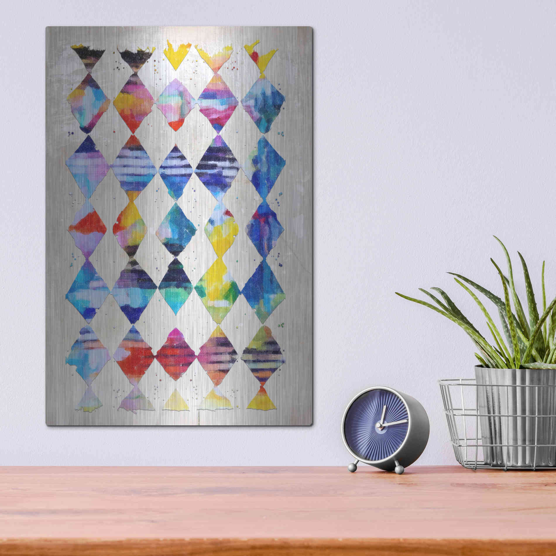 Luxe Metal Art 'Diamond Palette 1' by Karen Smith Metal Wall Art,12x16