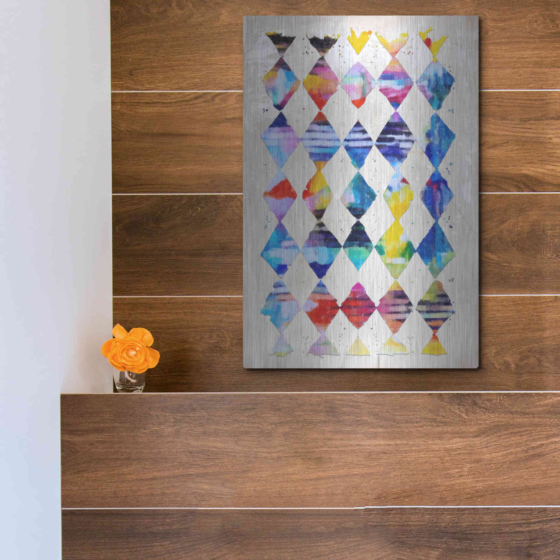 Luxe Metal Art 'Diamond Palette 1' by Karen Smith Metal Wall Art,12x16