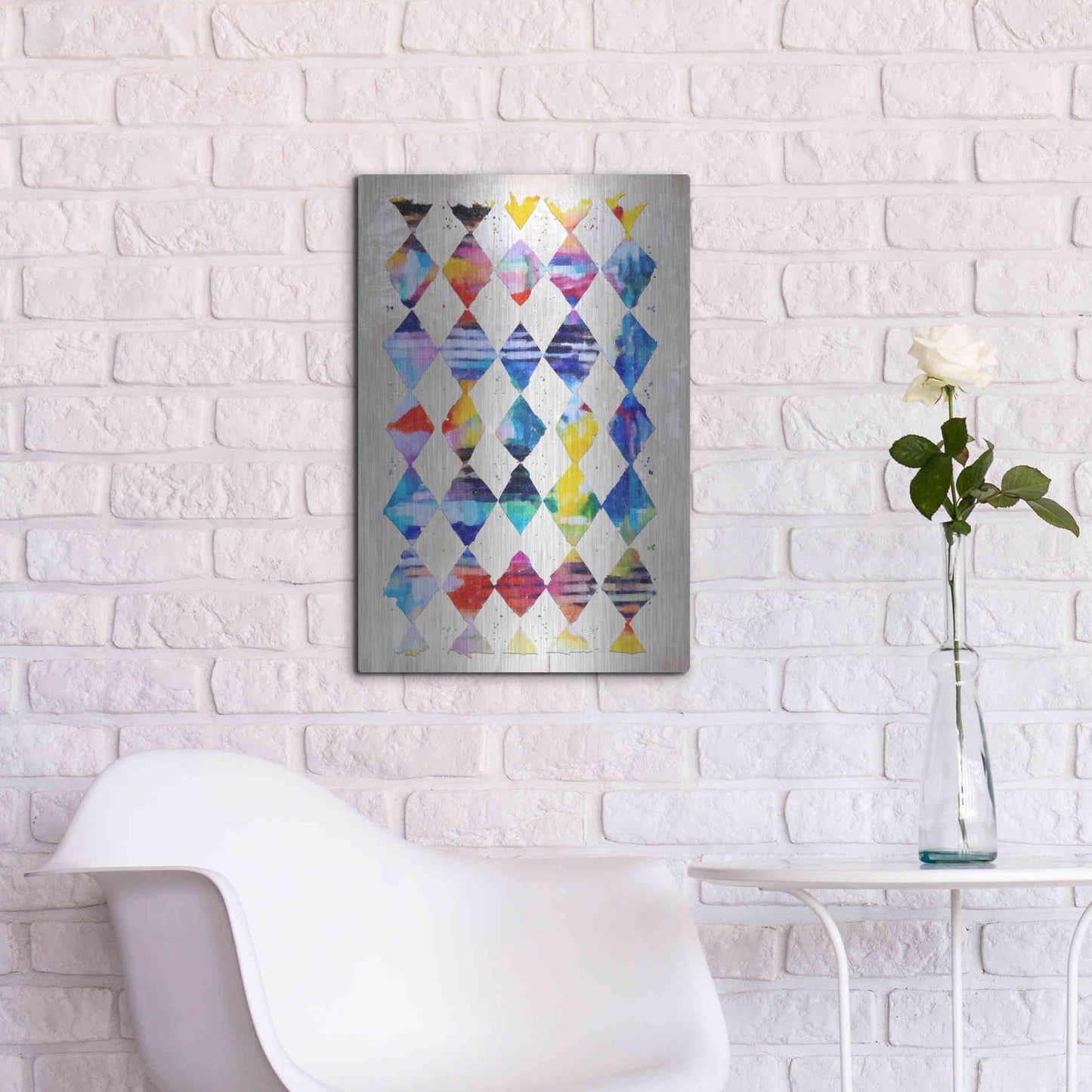 Luxe Metal Art 'Diamond Palette 1' by Karen Smith Metal Wall Art,16x24