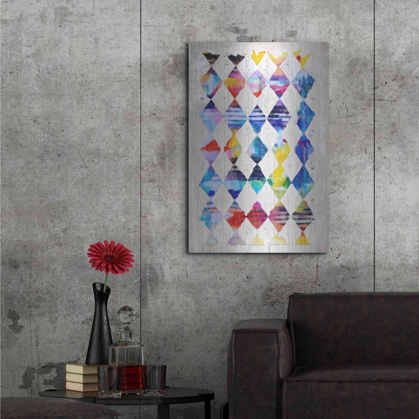 Luxe Metal Art 'Diamond Palette 1' by Karen Smith Metal Wall Art,24x36