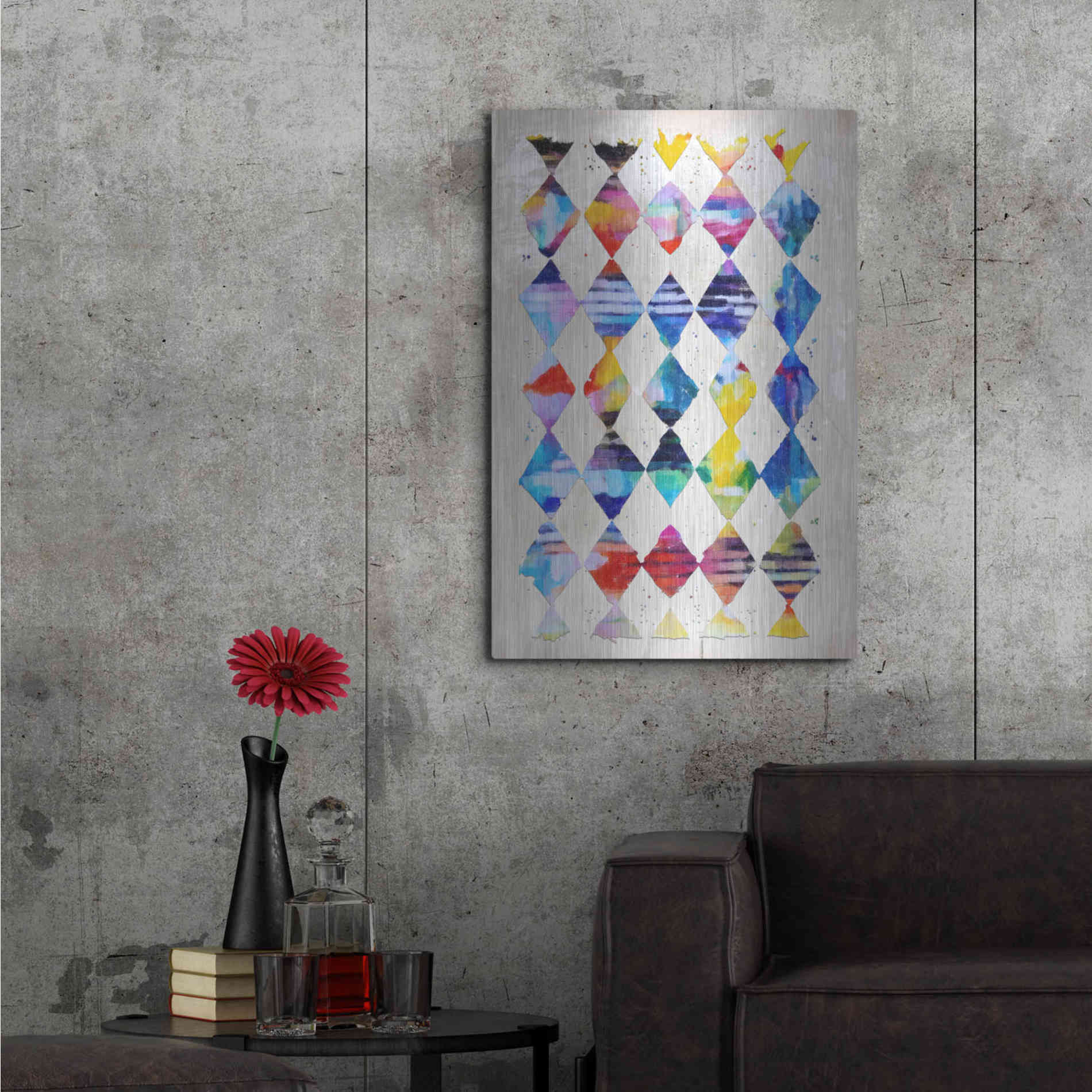 Luxe Metal Art 'Diamond Palette 1' by Karen Smith Metal Wall Art,24x36